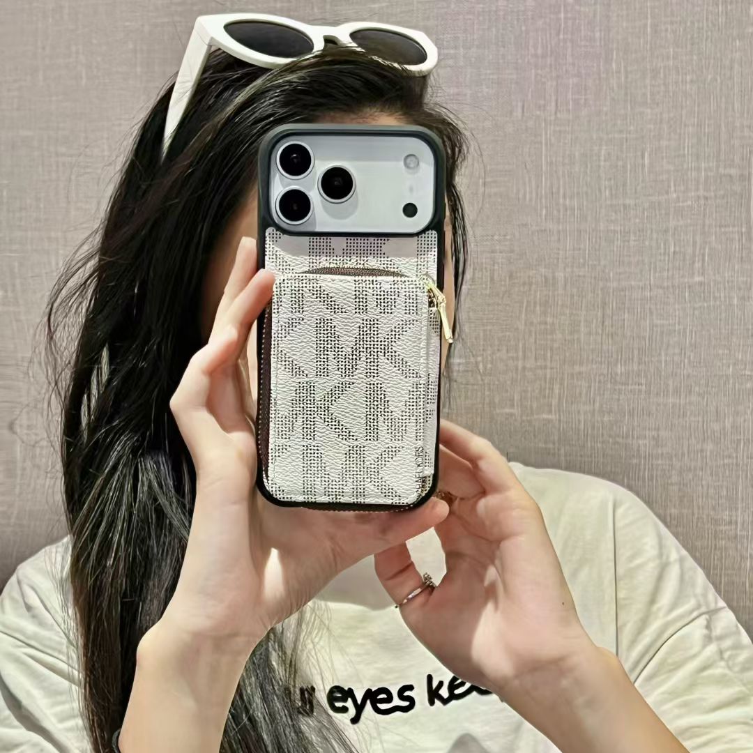 Michael Kors Monogram Zip Wallet iPhone Case – iPhone 12 to 18 Pro Max