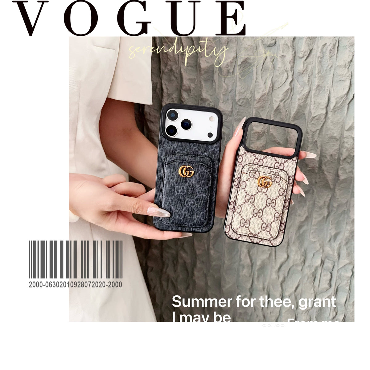Gucci Monogram Card Holder iPhone Case for iPhone 12 to 17 Pro Max