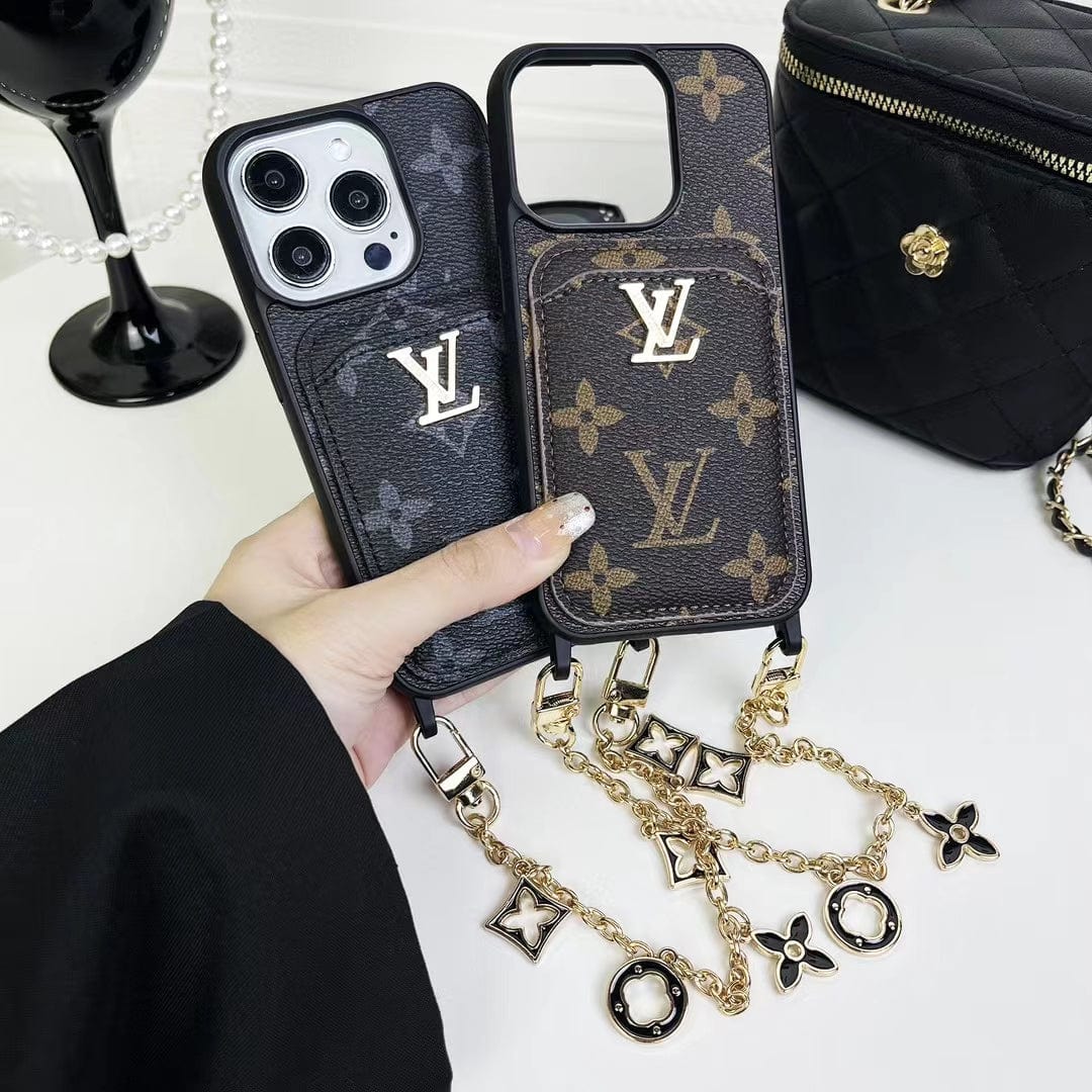 HypedEffects Fashioned Back Pocket louis vuitton iPhone Case | Charming chain holder