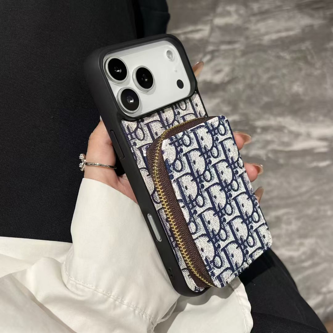 Dior Oblique Zip Wallet iPhone Case with Card Holder – iPhone 12 to 18 Pro Max