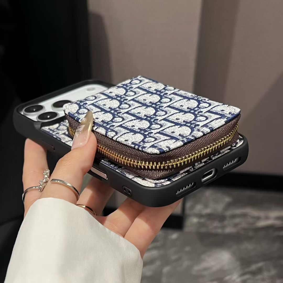 Dior Oblique Zip Wallet iPhone Case with Card Holder – iPhone 12 to 18 Pro Max