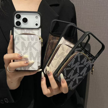 Michael Kors Monogram Zip Wallet iPhone Case – iPhone 12 to 18 Pro Max