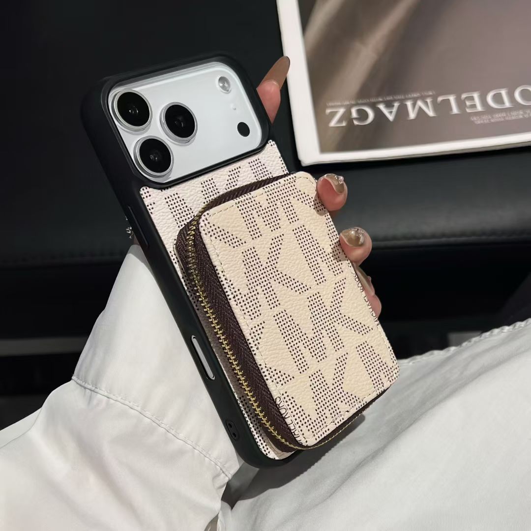 Michael Kors Monogram Zip Wallet iPhone Case – iPhone 12 to 18 Pro Max