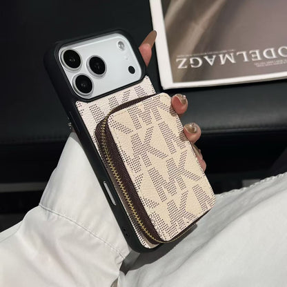 Michael Kors Monogram Zip Wallet iPhone Case – iPhone 12 to 18 Pro Max