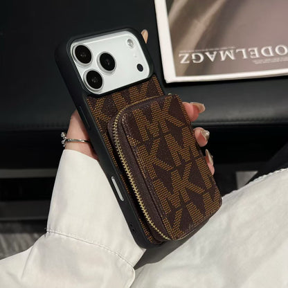 Michael Kors Monogram Zip Wallet iPhone Case – iPhone 12 to 18 Pro Max