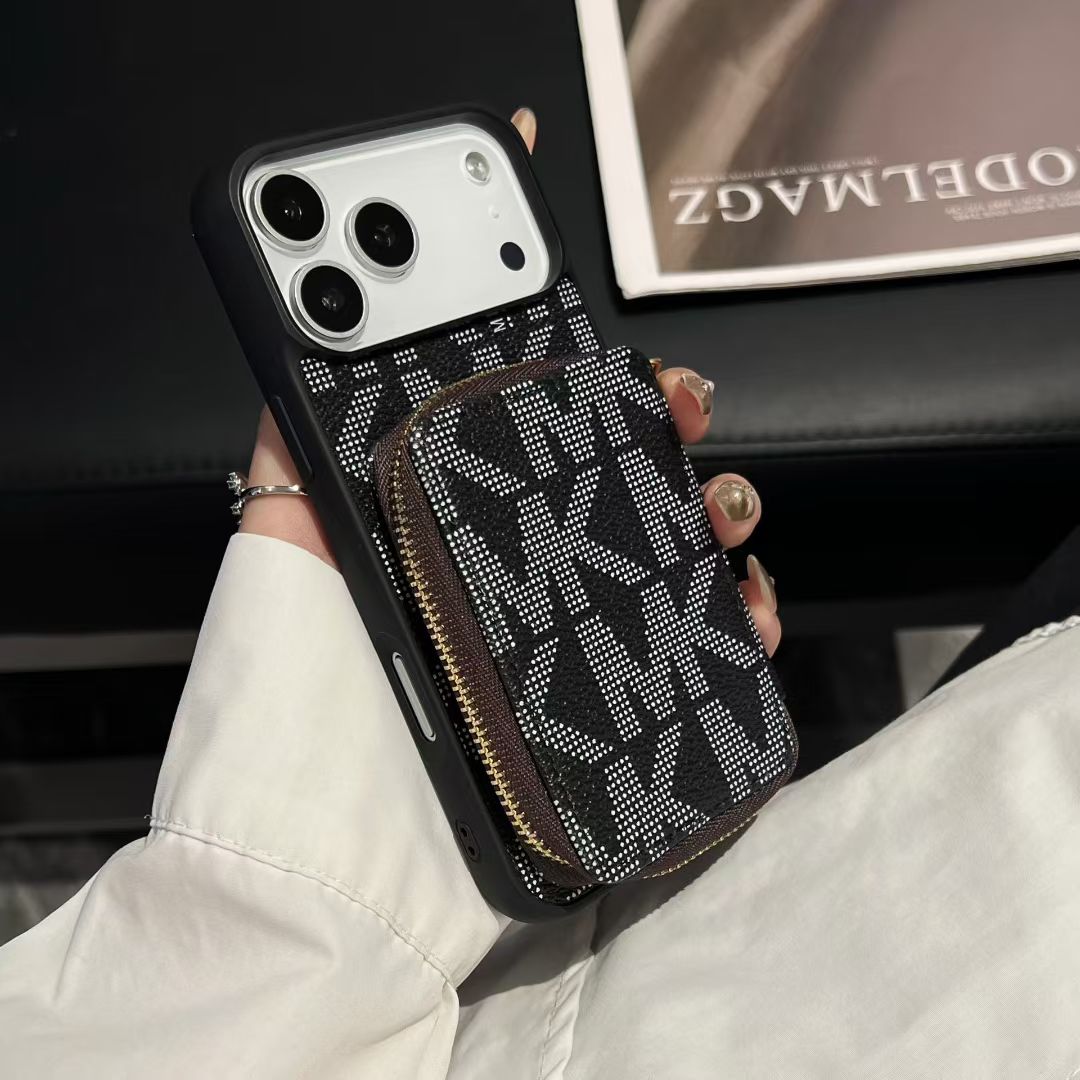 Michael Kors Monogram Zip Wallet iPhone Case – iPhone 12 to 18 Pro Max
