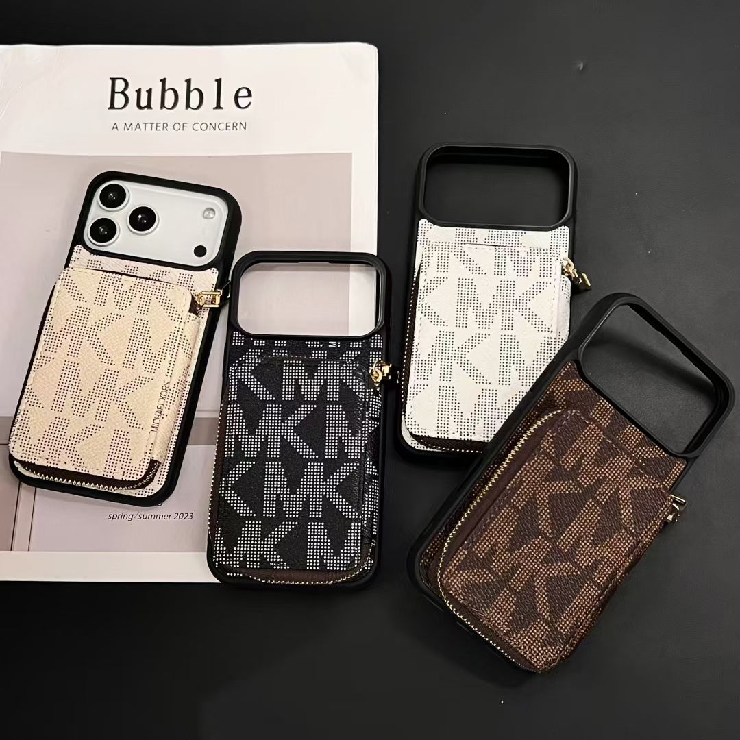 Michael Kors Monogram Zip Wallet iPhone Case – iPhone 12 to 18 Pro Max