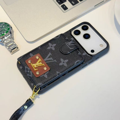 Louis Vuitton & Coach Flip Wallet iPhone Case with Wrist Strap – iPhone 14 to 18 Pro Max