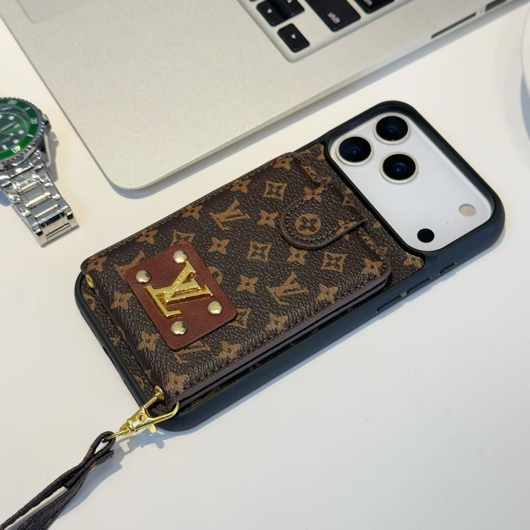 Louis Vuitton & Coach Flip Wallet iPhone Case with Wrist Strap – iPhone 14 to 18 Pro Max