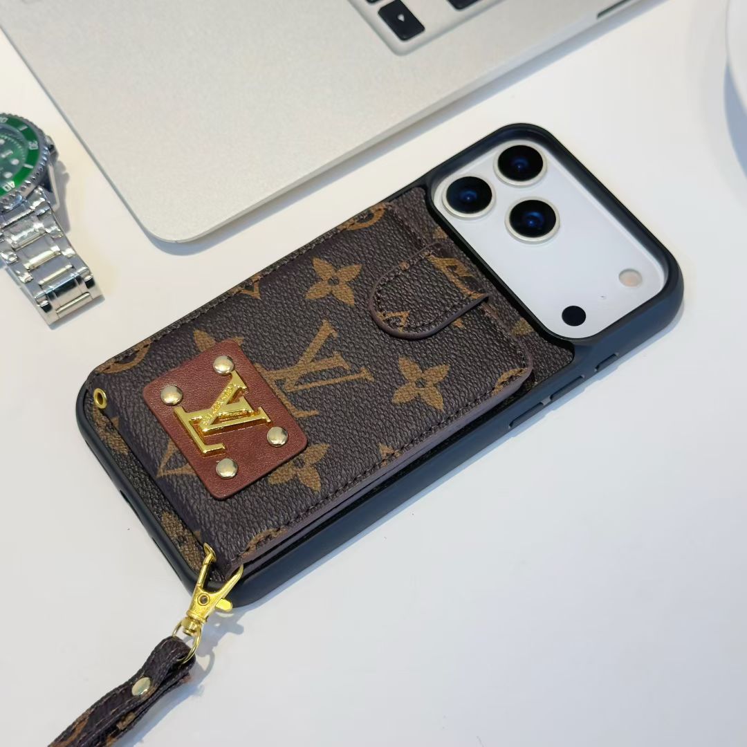 Louis Vuitton & Coach Flip Wallet iPhone Case with Wrist Strap – iPhone 14 to 18 Pro Max