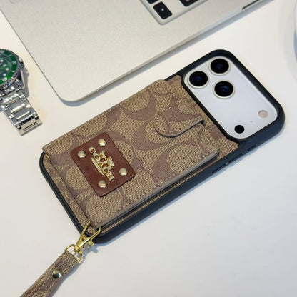 Louis Vuitton & Coach Flip Wallet iPhone Case with Wrist Strap – iPhone 14 to 18 Pro Max