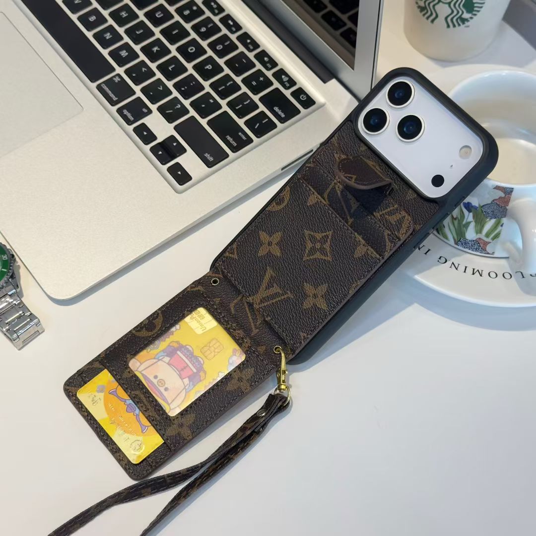 Louis Vuitton & Coach Flip Wallet iPhone Case with Wrist Strap – iPhone 14 to 18 Pro Max