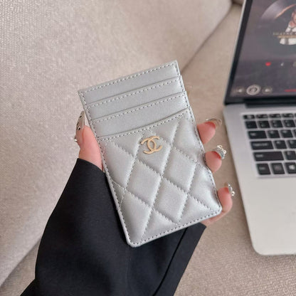 Chanel Quilted Slim Card Holder with Gold CC Logo – Multi-Slot Card Case