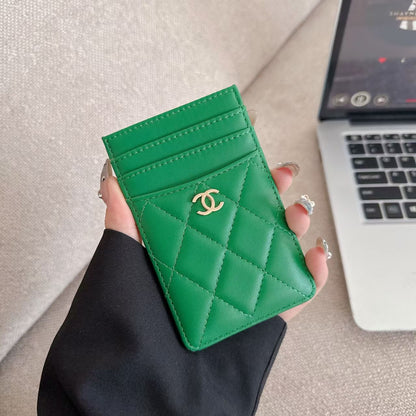 Chanel Quilted Slim Card Holder with Gold CC Logo – Multi-Slot Card Case