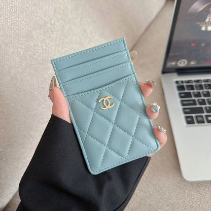 Chanel Quilted Slim Card Holder with Gold CC Logo – Multi-Slot Card Case