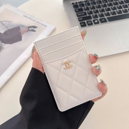 Chanel Quilted Slim Card Holder with Gold CC Logo – Luxury Multi-Slot Card Case