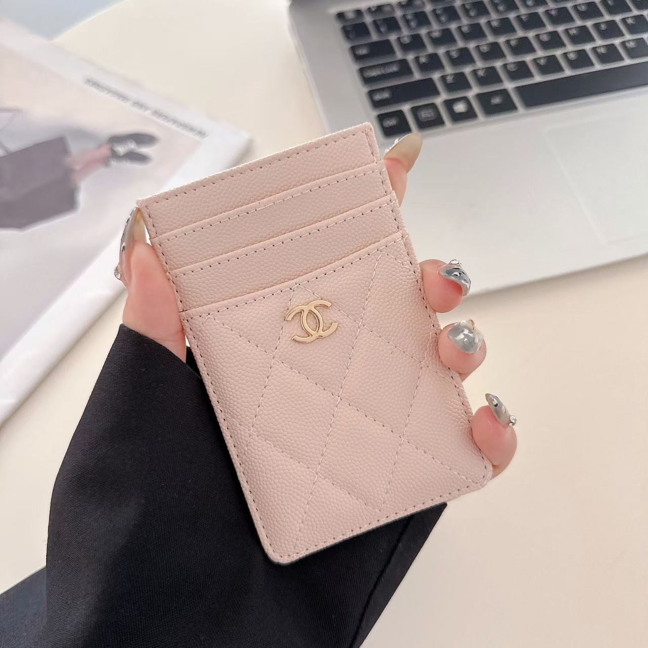Chanel Quilted Slim Card Holder with Gold CC Logo – Luxury Multi-Slot Card Case