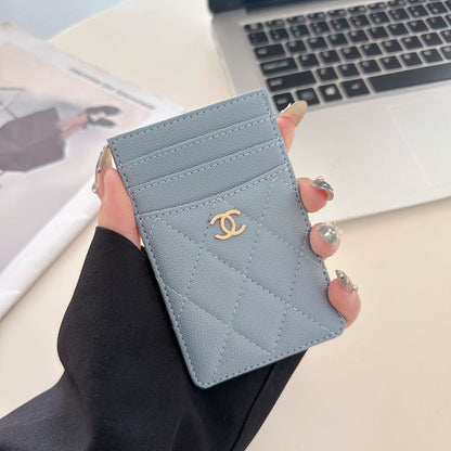 Chanel Quilted Slim Card Holder with Gold CC Logo – Luxury Multi-Slot Card Case