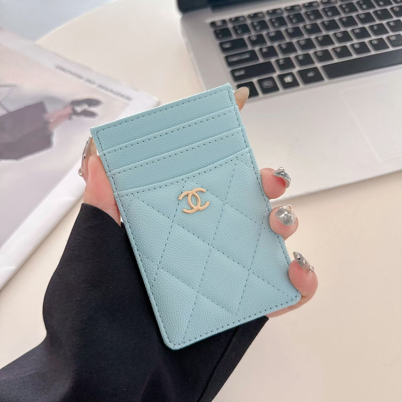 Chanel Quilted Slim Card Holder with Gold CC Logo – Luxury Multi-Slot Card Case
