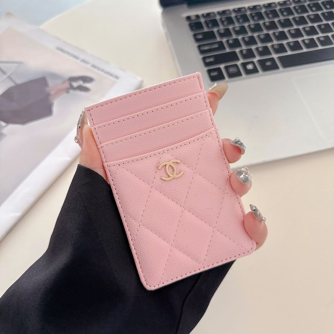 Chanel Quilted Slim Card Holder with Gold CC Logo – Luxury Multi-Slot Card Case