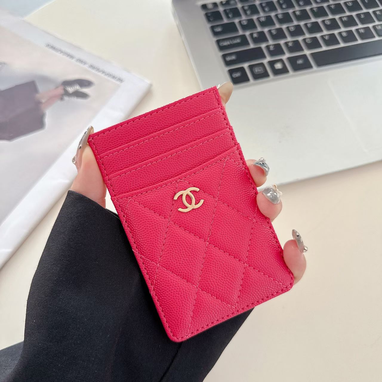 Chanel Quilted Slim Card Holder with Gold CC Logo – Luxury Multi-Slot Card Case