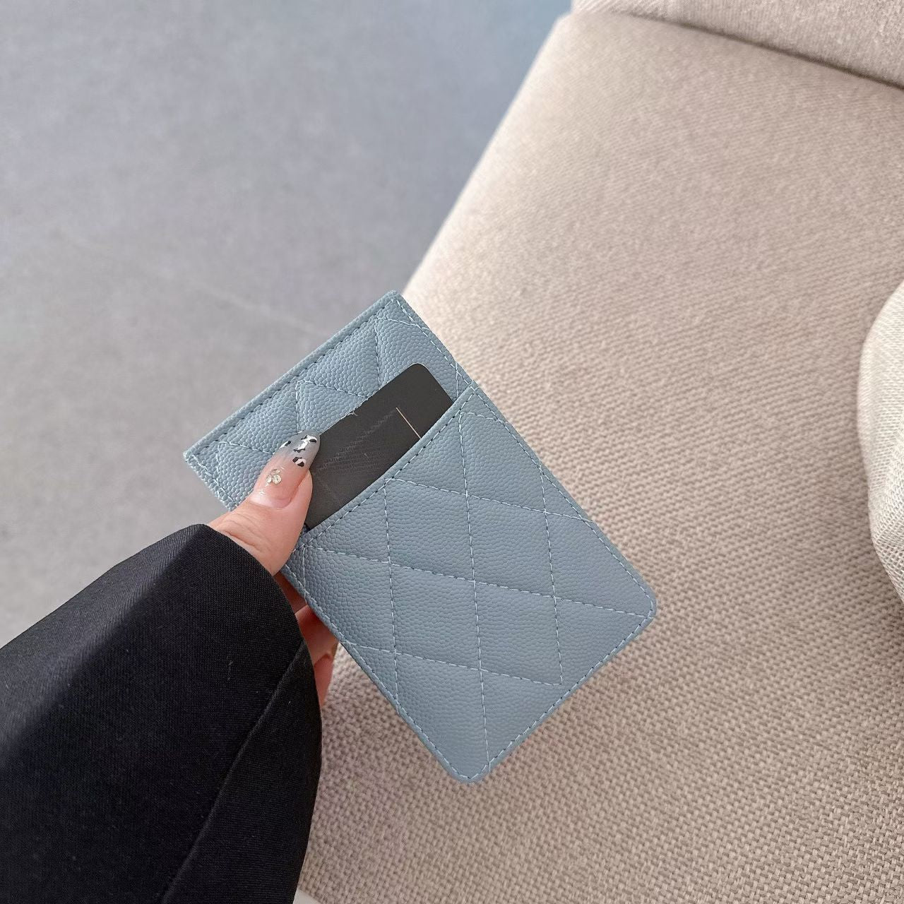 Chanel Quilted Slim Card Holder with Gold CC Logo – Luxury Multi-Slot Card Case