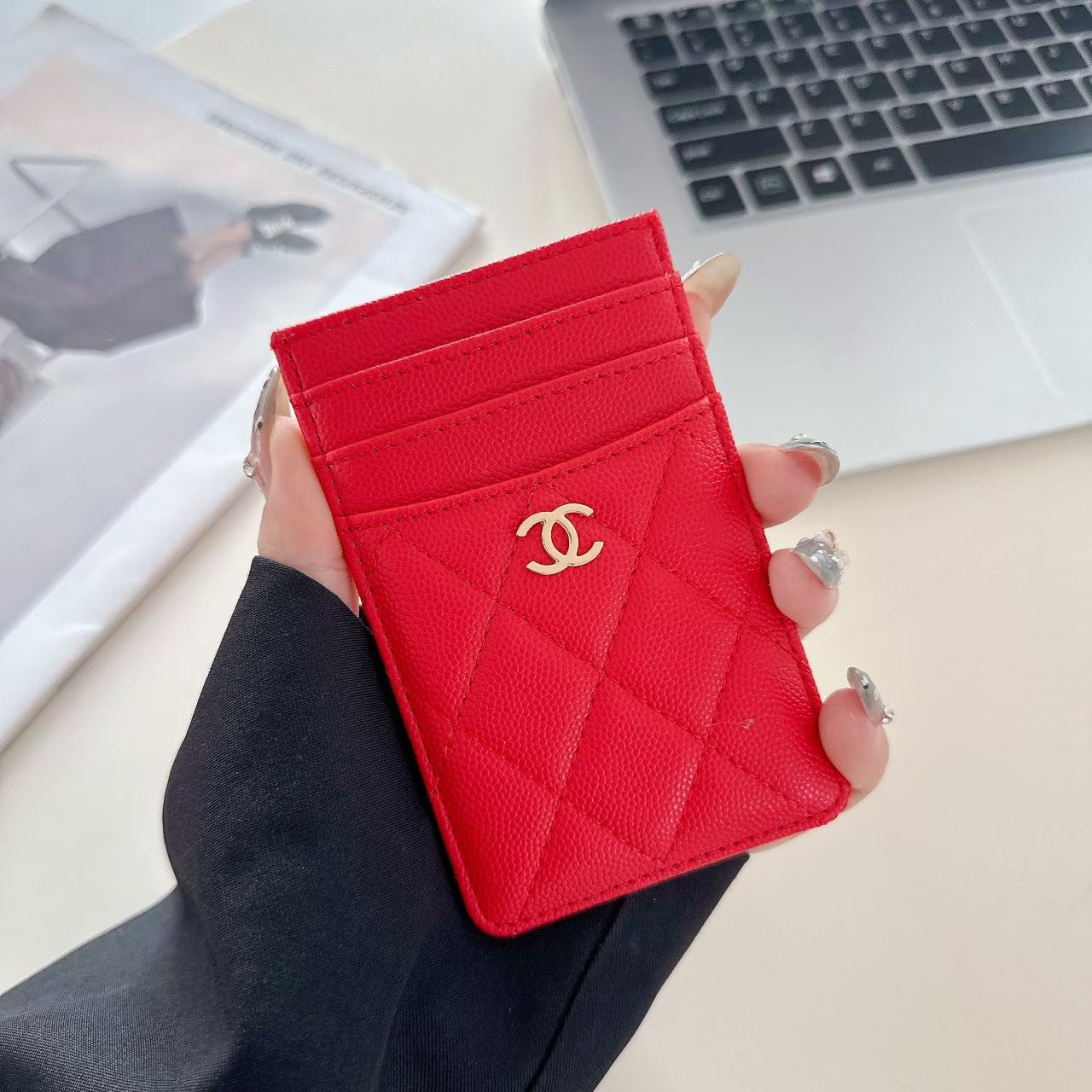 Chanel Quilted Slim Card Holder with Gold CC Logo – Luxury Multi-Slot Card Case
