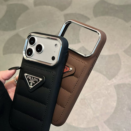Prada Quilted Padded iPhone Case – Luxury Cover for iPhone 13 to 17 Pro Max