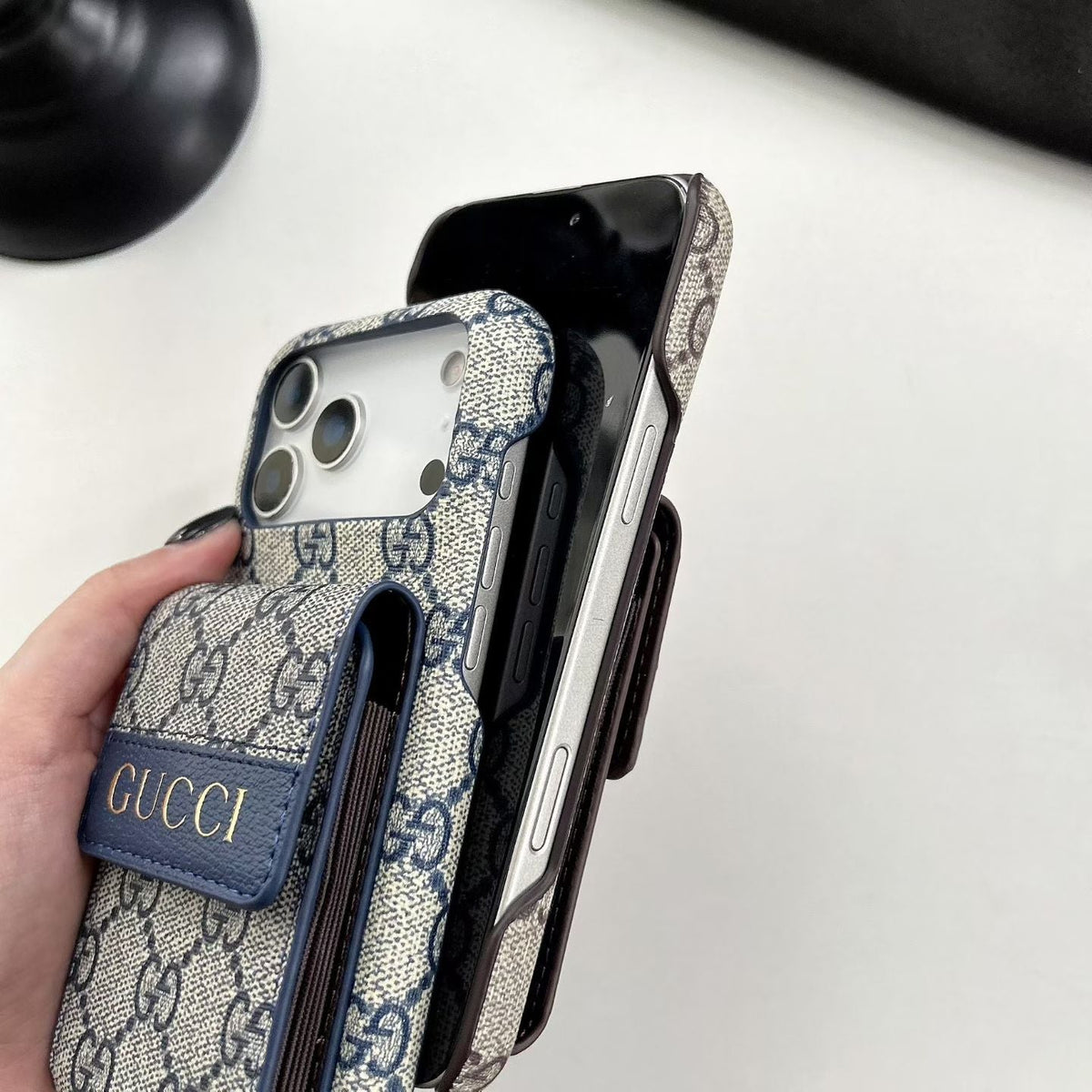 Gucci GG Monogram Wallet iPhone Case with Expandable Card Holder – iPhone 12 to 17 Pro Max