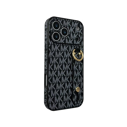 Michael Kors Monogram iPhone Case with Grip Strap & Ring Stand – iPhone 13 to 18 Pro Max