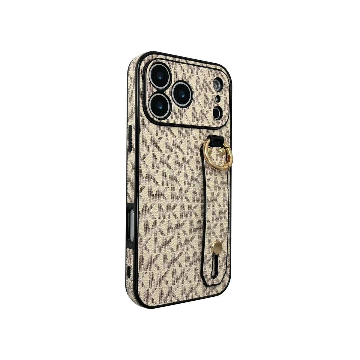 Michael Kors Monogram iPhone Case with Grip Strap & Ring Stand – iPhone 13 to 18 Pro Max