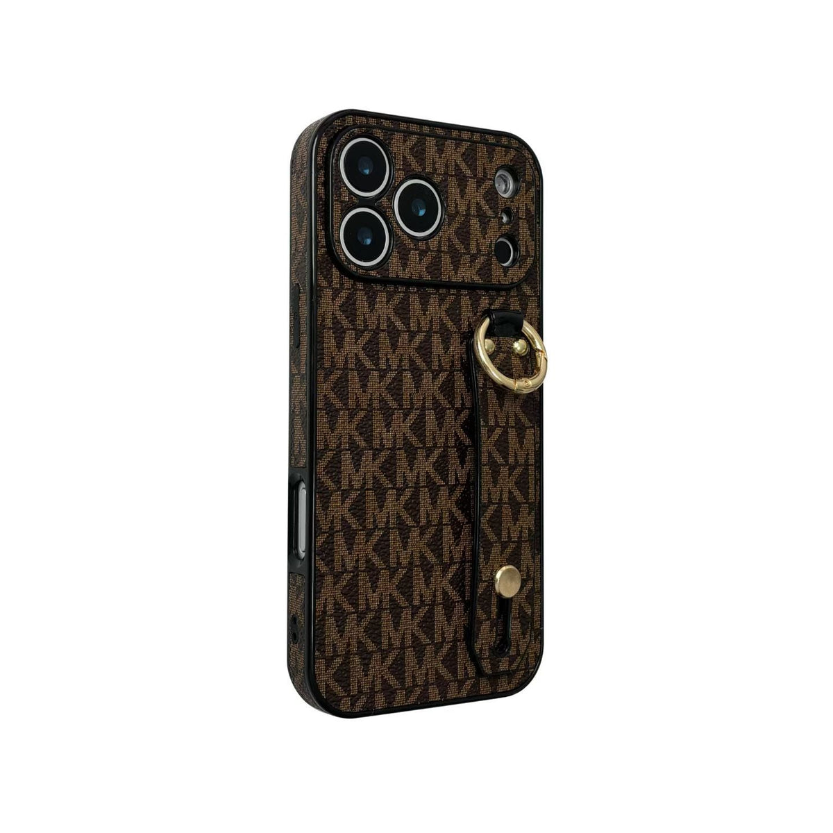 Michael Kors Monogram iPhone Case with Grip Strap & Ring Stand – iPhone 13 to 18 Pro Max