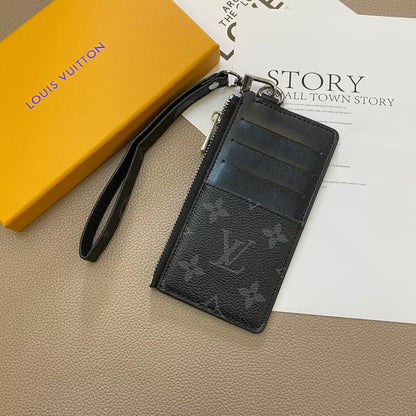 Louis Vuitton & Gucci Monogram Zip Card Holder Wristlet Wallet with Multiple Card Slots