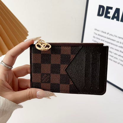 Louis Vuitton, Gucci & Burberry Zip Card Holder with Keyring – Slim Coin Purse Wallet