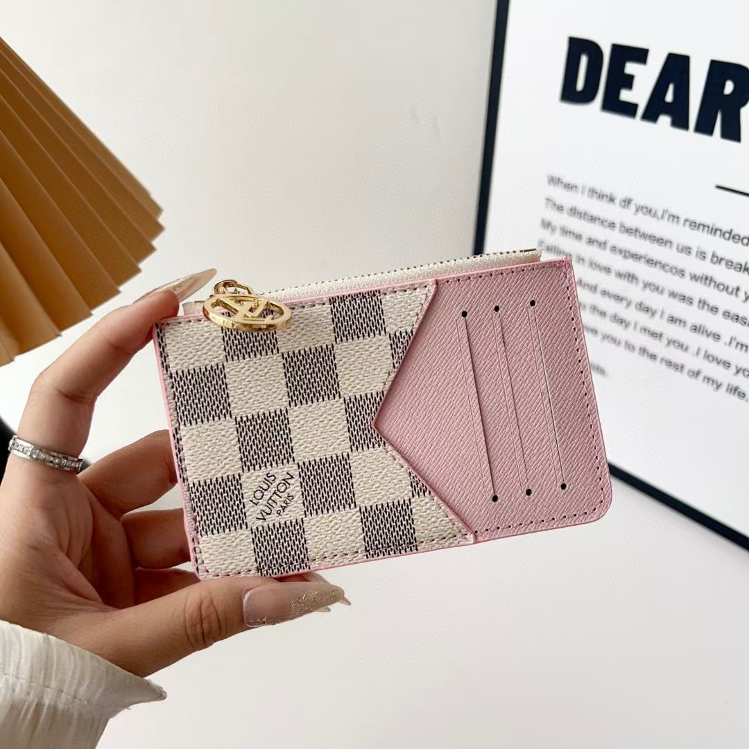 Louis Vuitton, Gucci & Burberry Zip Card Holder with Keyring – Slim Coin Purse Wallet