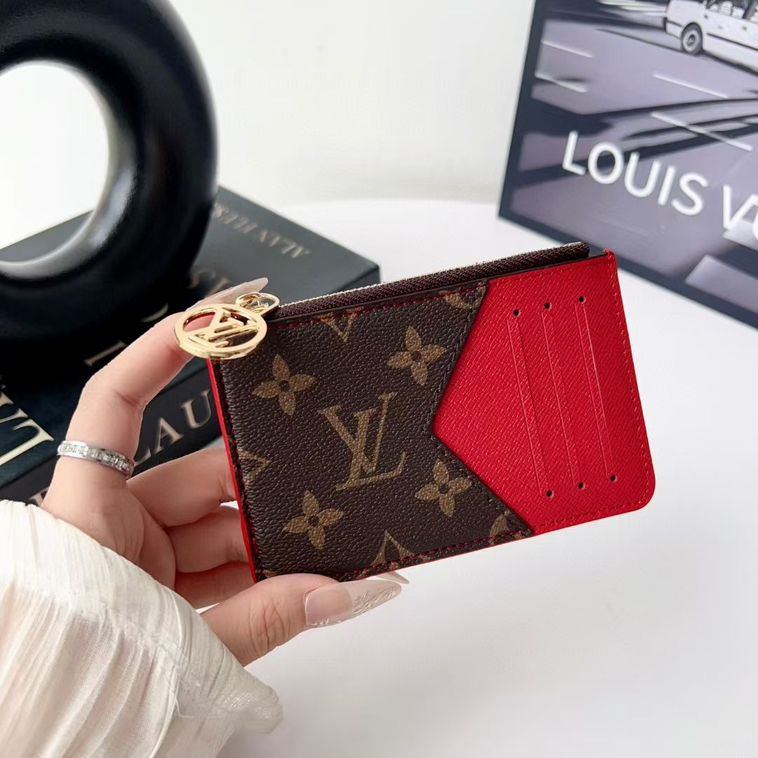 Louis Vuitton, Gucci & Burberry Zip Card Holder with Keyring – Slim Coin Purse Wallet