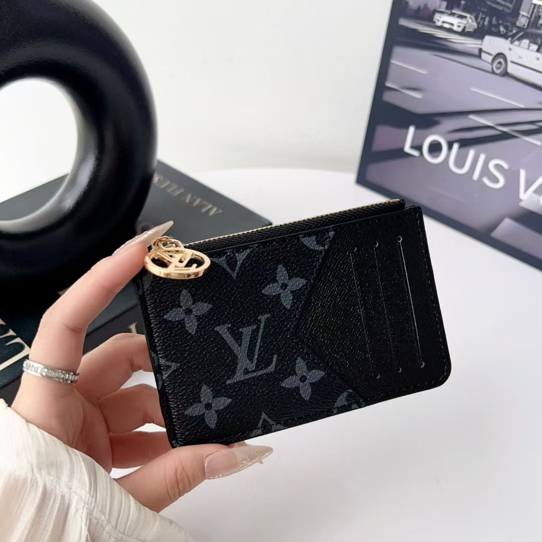 Louis Vuitton, Gucci & Burberry Zip Card Holder with Keyring – Slim Coin Purse Wallet
