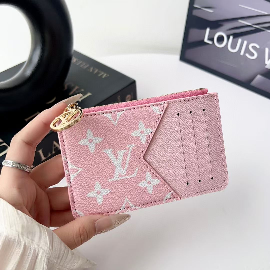 Louis Vuitton, Gucci & Burberry Zip Card Holder with Keyring – Slim Coin Purse Wallet