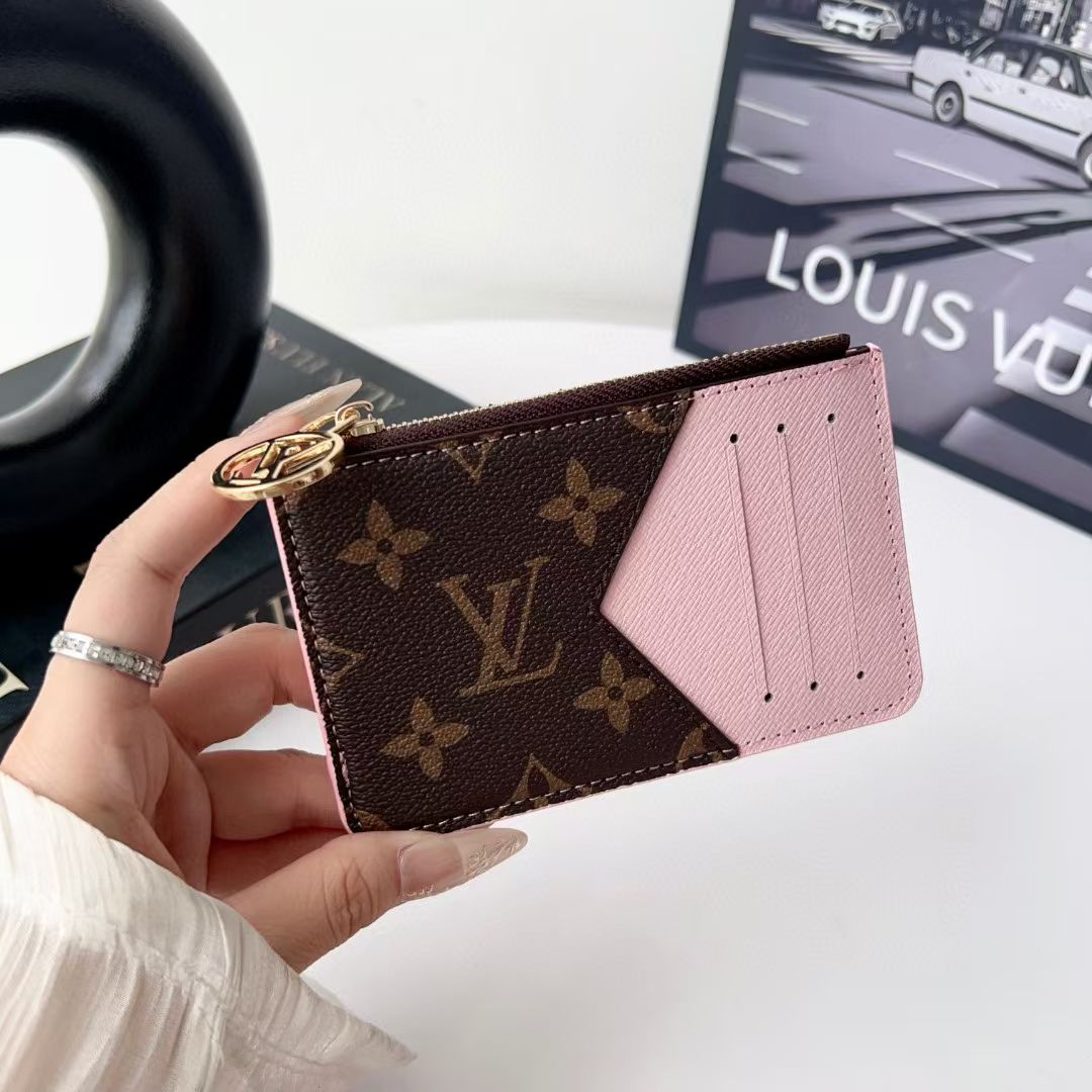 Louis Vuitton, Gucci & Burberry Zip Card Holder with Keyring – Slim Coin Purse Wallet