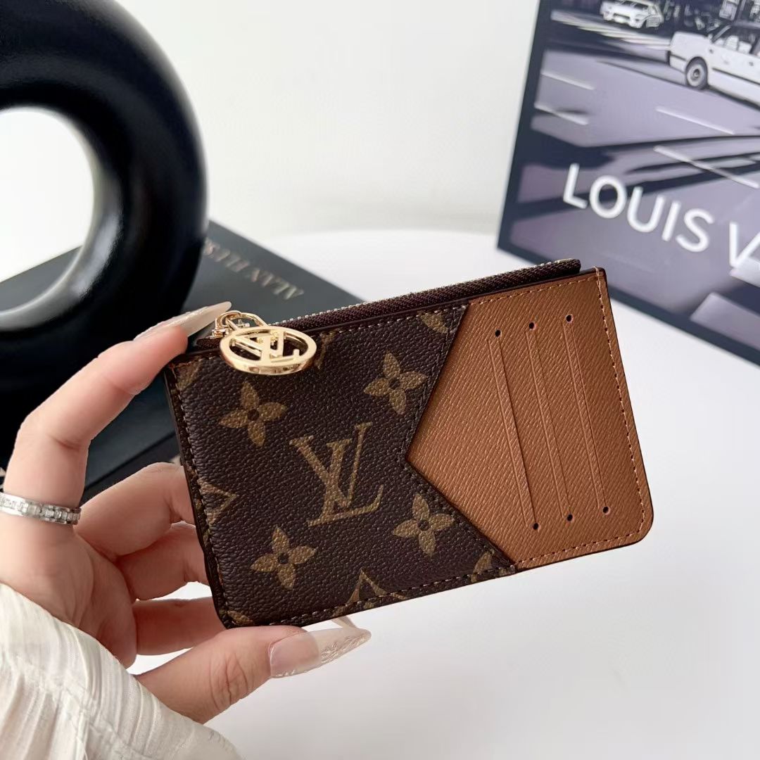 Louis Vuitton, Gucci & Burberry Zip Card Holder with Keyring – Slim Coin Purse Wallet