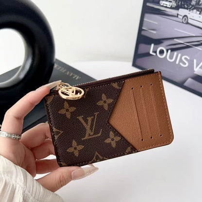 Louis Vuitton, Gucci & Burberry Zip Card Holder with Keyring – Slim Coin Purse Wallet