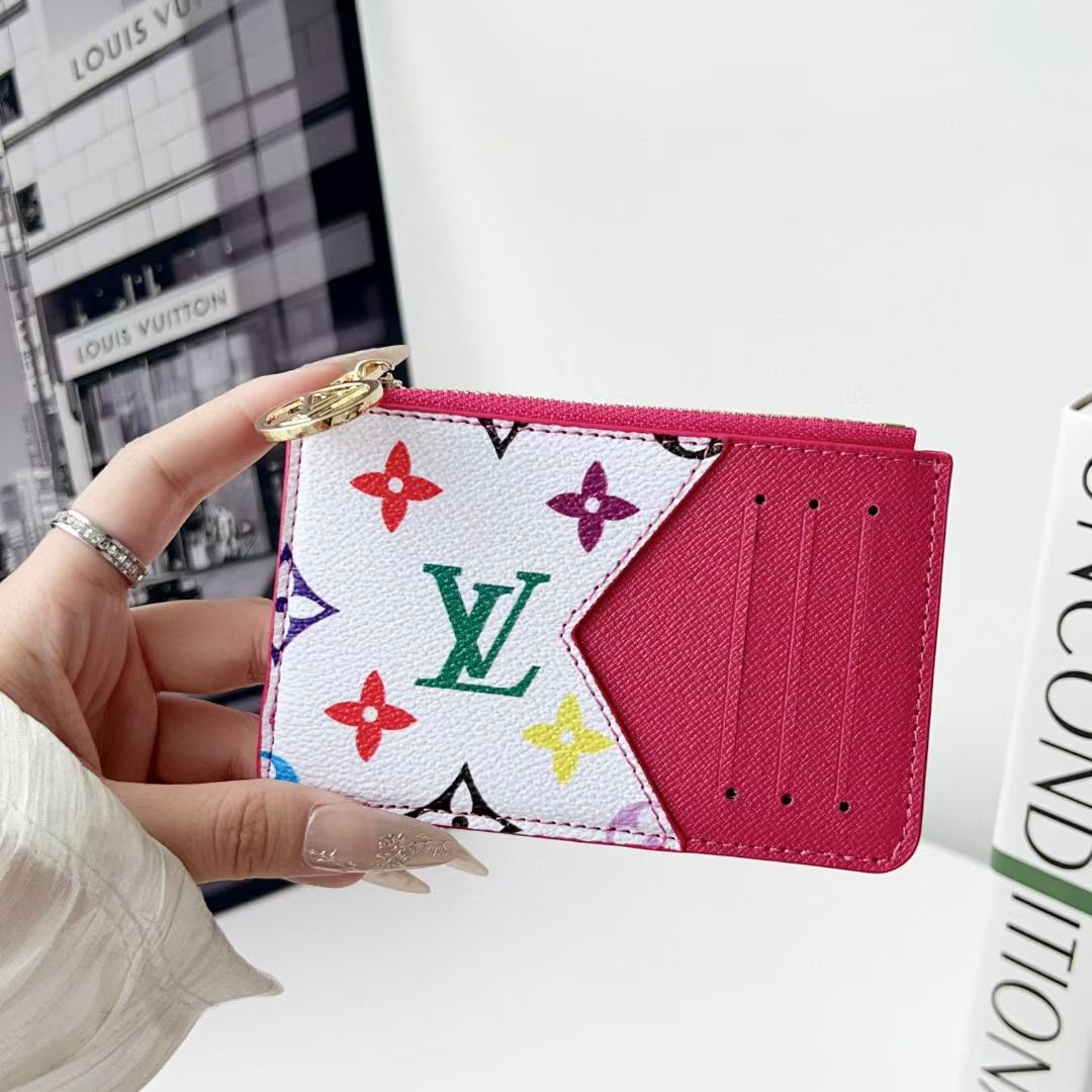 Louis Vuitton, Gucci & Burberry Zip Card Holder with Keyring – Slim Coin Purse Wallet