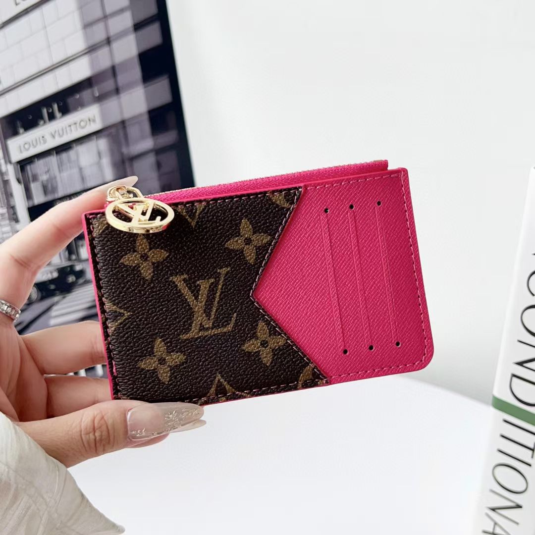 Louis Vuitton, Gucci & Burberry Zip Card Holder with Keyring – Slim Coin Purse Wallet