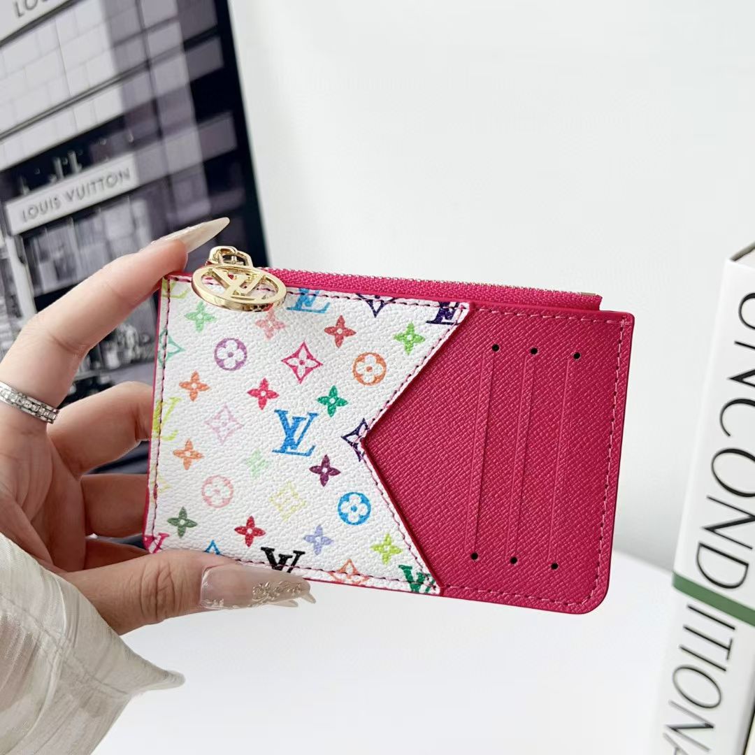 Louis Vuitton, Gucci & Burberry Zip Card Holder with Keyring – Slim Coin Purse Wallet