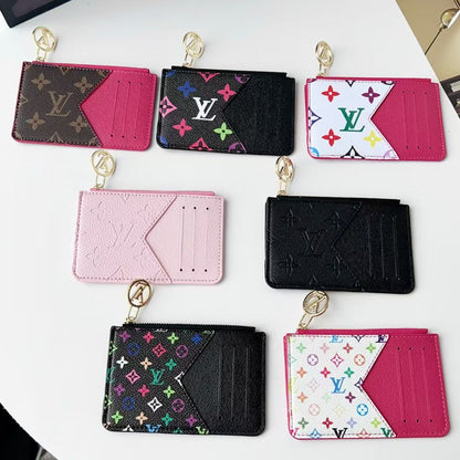Louis Vuitton, Gucci & Burberry Zip Card Holder with Keyring – Slim Coin Purse Wallet