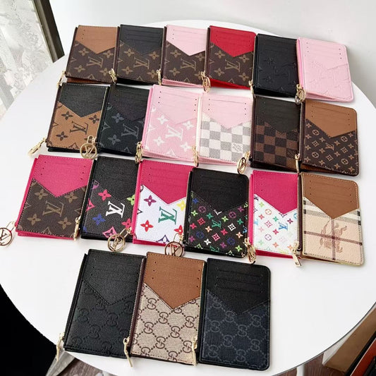 Louis Vuitton, Gucci & Burberry Zip Card Holder with Keyring – Slim Coin Purse Wallet