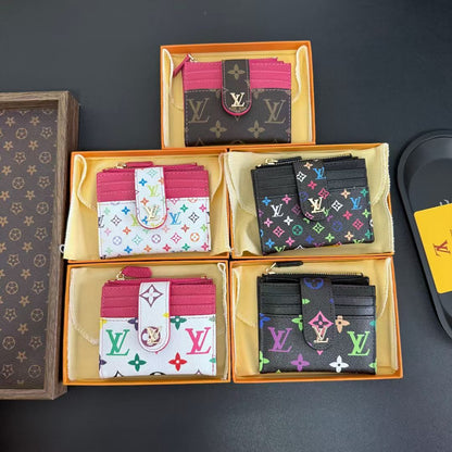 Louis Vuitton Monogram Compact Card Holder Wallet with Zip Coin Pocket