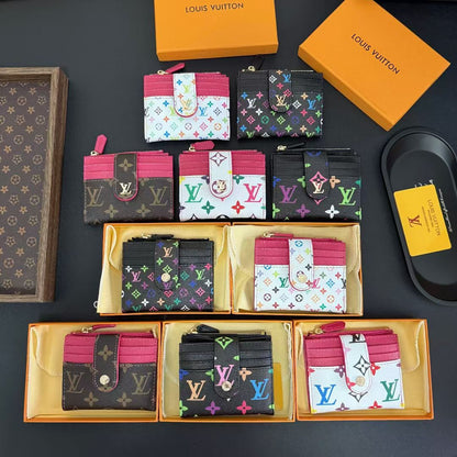 Louis Vuitton Monogram Compact Card Holder Wallet with Zip Coin Pocket
