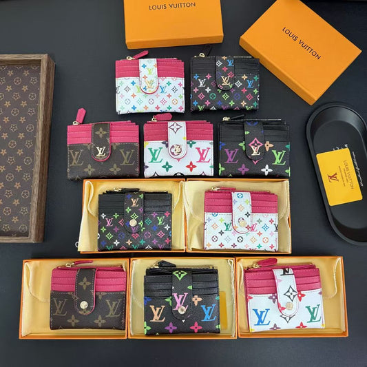 Louis Vuitton Monogram Compact Card Holder Wallet with Zip Coin Pocket
