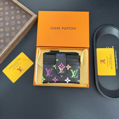 Louis Vuitton Monogram Compact Card Holder Wallet with Zip Coin Pocket